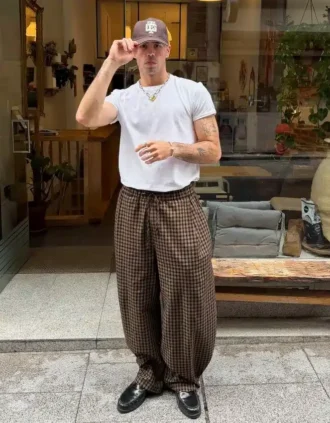 Kostkované Jogger kalhoty