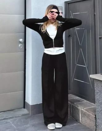 Měkké kalhoty Wide Leg
