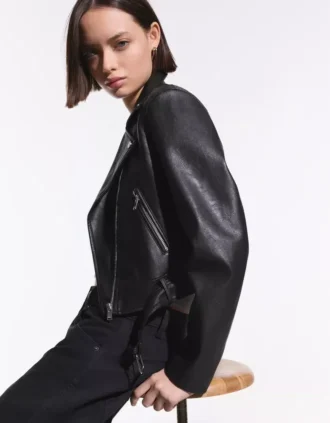 Motorkářská bunda Faux Leather – Bundy a trenčkoty