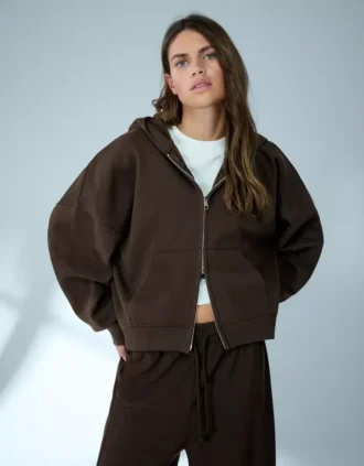 Oversize mikina na zip s kapucí – Mikiny a mikiny s kapucí