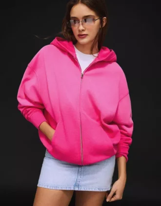 Oversize mikina s kapucí a zipem