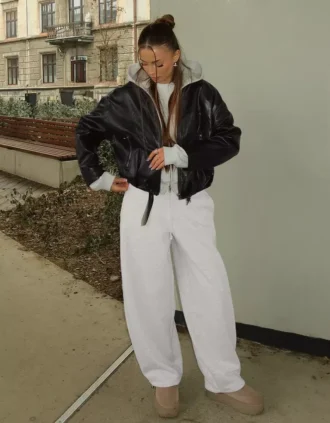 Plush Barrel kalhoty se stahovacími pásky – #Bershkastyle – Dámské